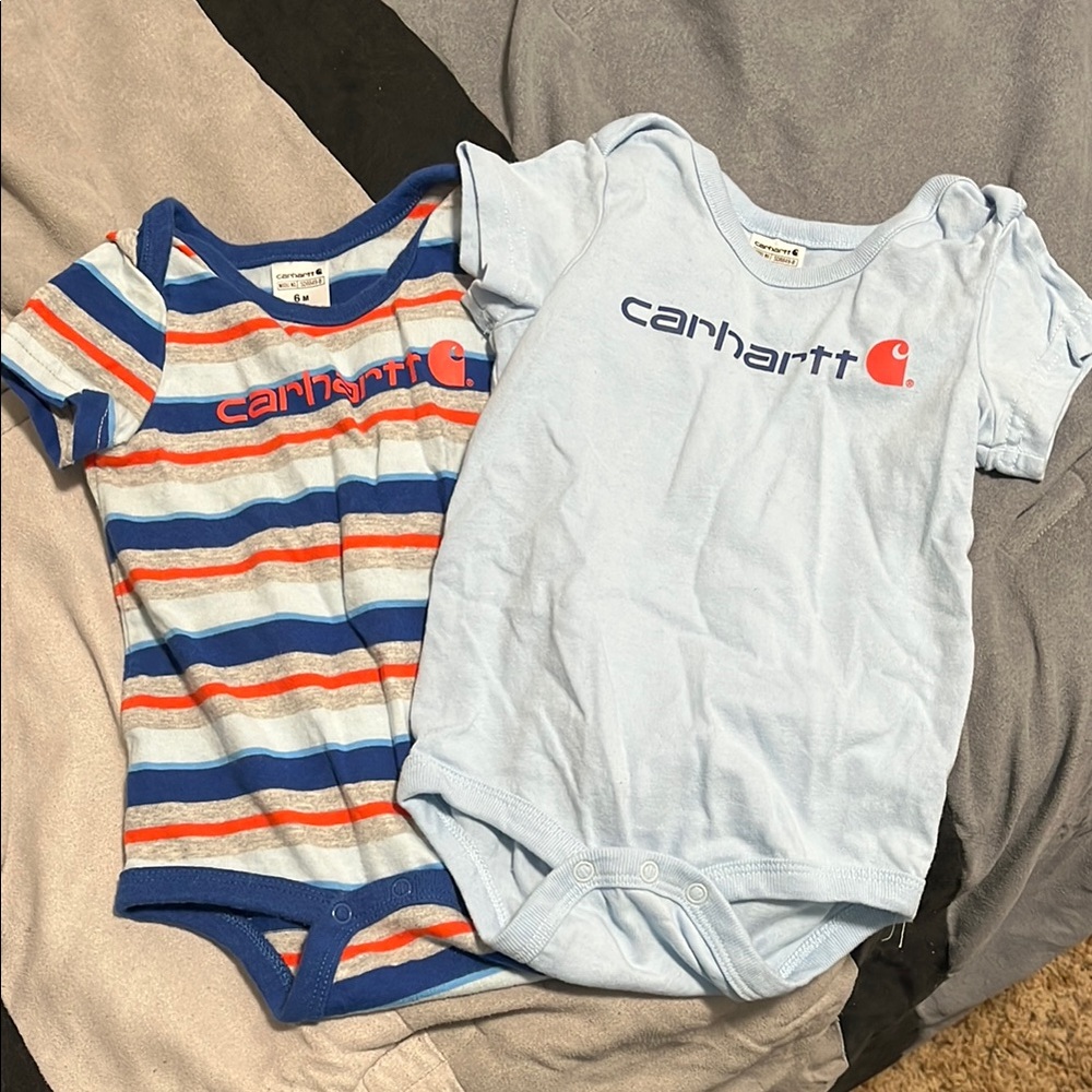 Carhartt Infant Bodysuit Duo - Light Blue and Striped